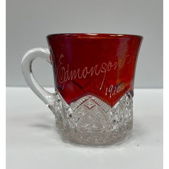 Vintage World's Fair 1910 Ruby Stained Glass Souvenir. - Picture 1 of 5